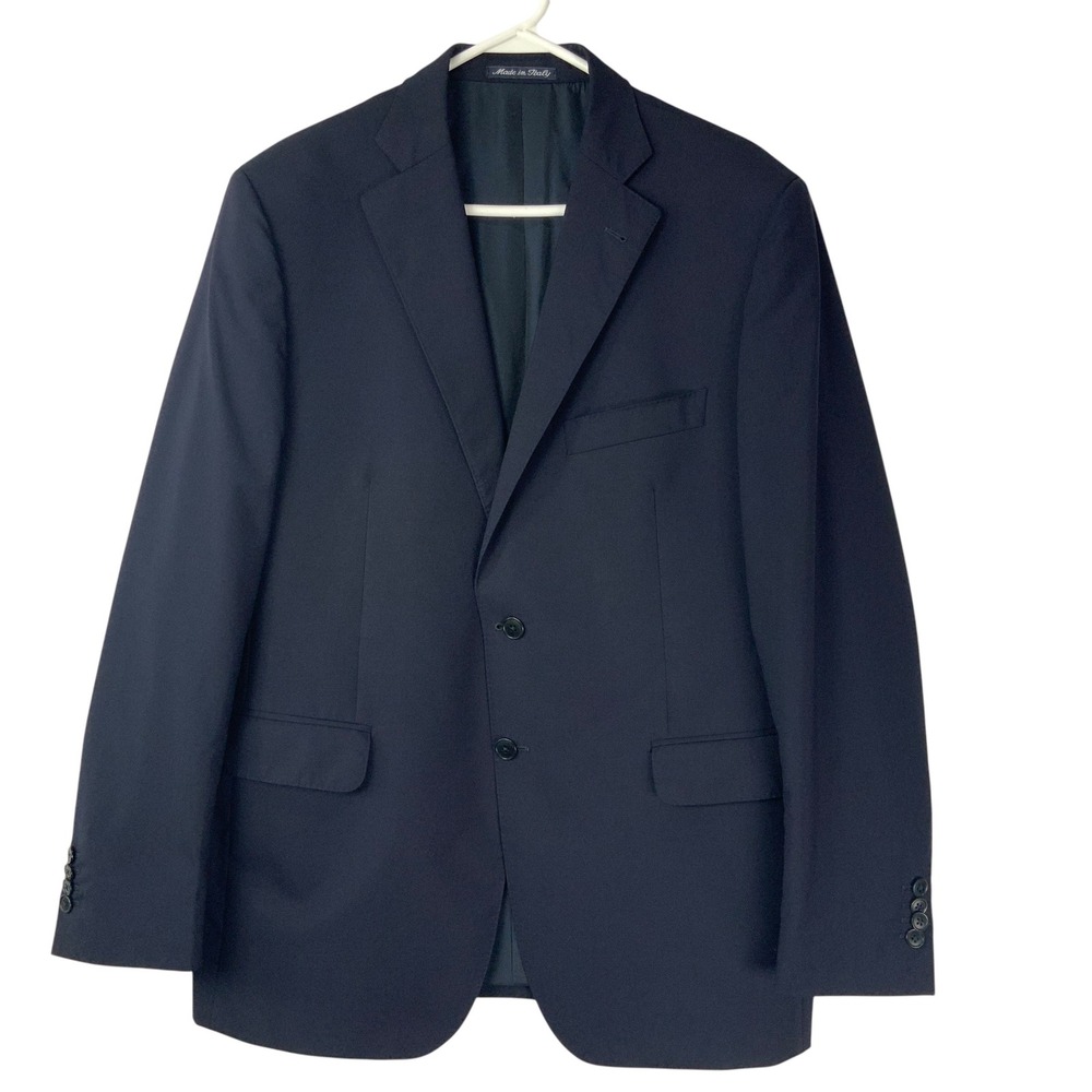 Fradi Vitale Barberis Canonico Navy Blazer 42R 2-Button Notch Lapel Long Sleeve